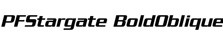 PFStargate BoldOblique font preview