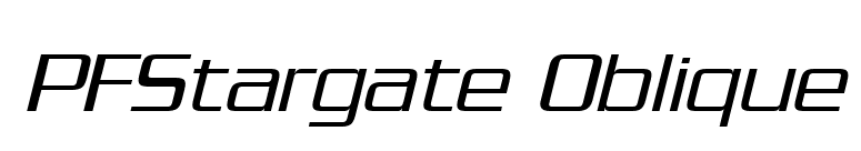 PFStargate Oblique font preview