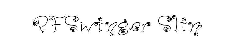 PFSwinger Slim font preview