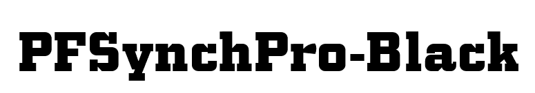 PFSynchPro-Black font preview