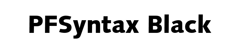 PFSyntax Black font preview