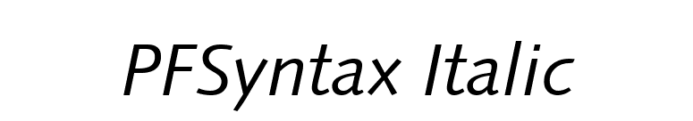 PFSyntax Italic font preview