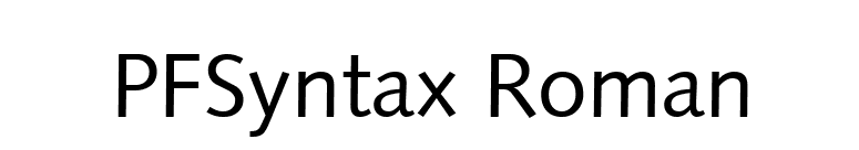 PFSyntax Roman font preview