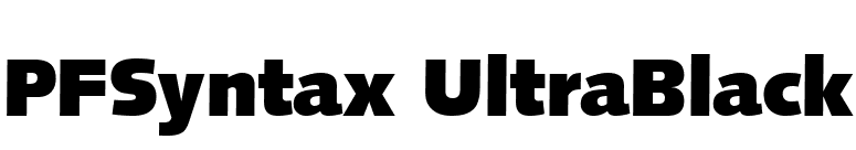 PFSyntax UltraBlack font preview