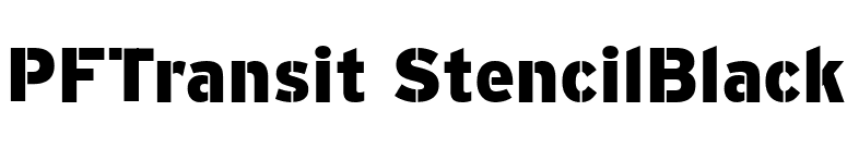 PFTransit StencilBlack font preview