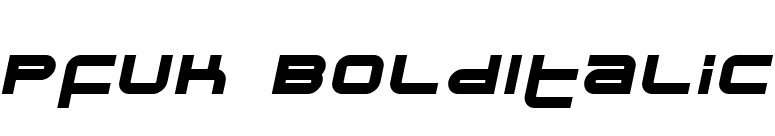 Pfuk BoldItalic font preview