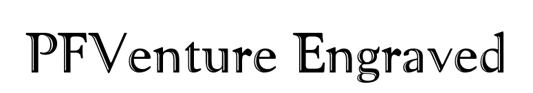 PFVenture Engraved font preview