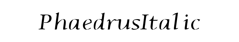 PhaedrusItalic font preview