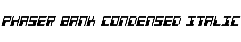 Phaser Bank Condensed Italic font preview