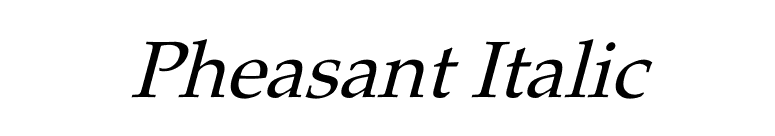 Pheasant Italic font preview