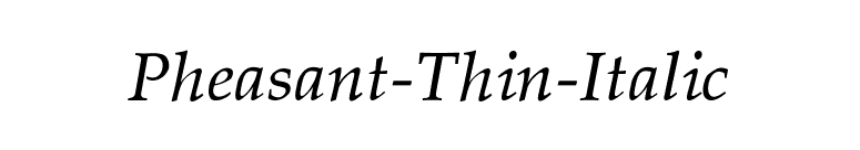 Pheasant-Thin-Italic font preview