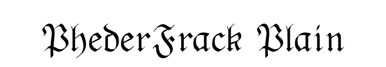 PhederFrack Plain font preview
