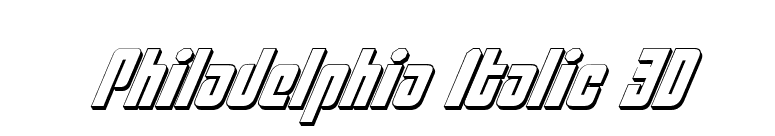 Philadelphia Italic 3D font preview