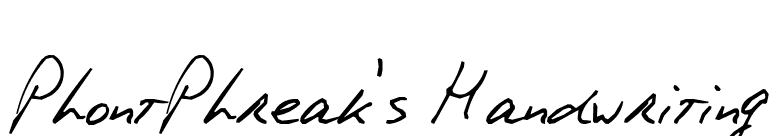 PhontPhreak's Handwriting font preview