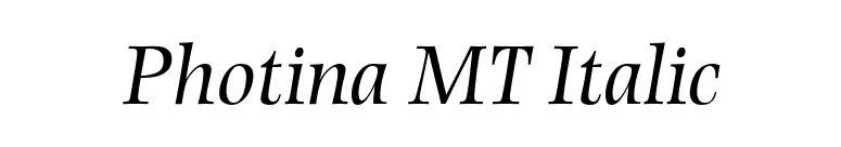 Photina MT Italic font preview