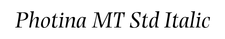 Photina MT Std Italic font preview