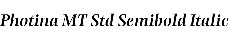 Photina MT Std Semibold Italic font preview