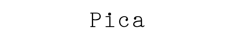 Pica font preview