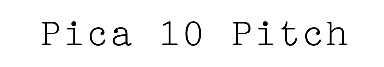 Pica 10 Pitch font preview