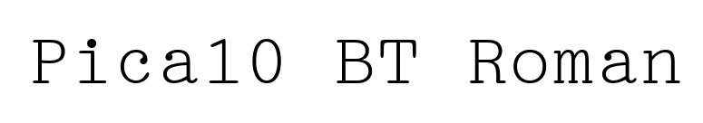 Pica10 BT Roman font preview