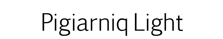 Pigiarniq Light font preview