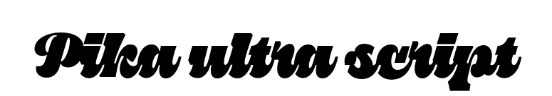 Pika ultra script font preview