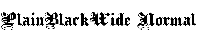 PlainBlackWide Normal font preview