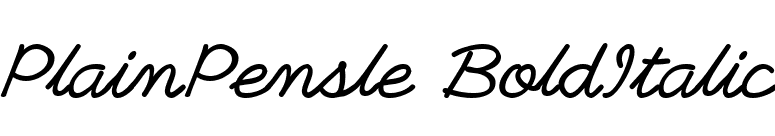 PlainPensle BoldItalic font preview