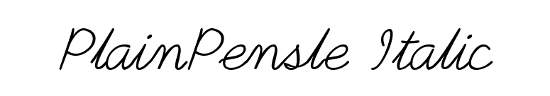PlainPensle Italic font preview