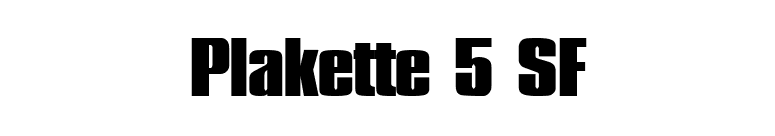 Plakette 5 SF font preview