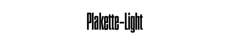 Plakette-Light font preview