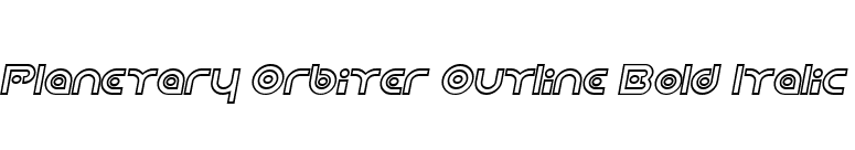 Planetary Orbiter Outline Bold Italic font preview