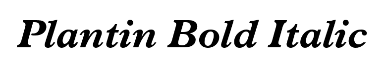 Plantin Bold Italic font preview