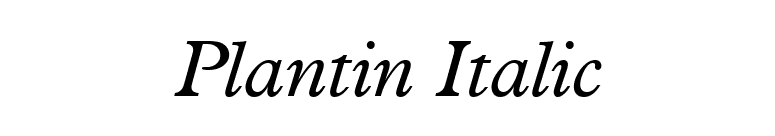 Plantin Italic font preview