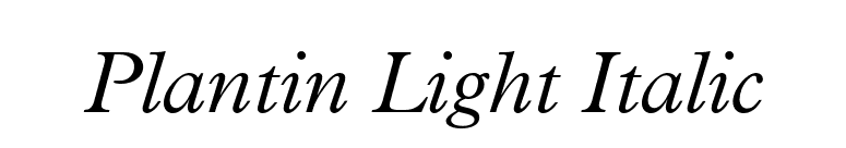 Plantin Light Italic font preview
