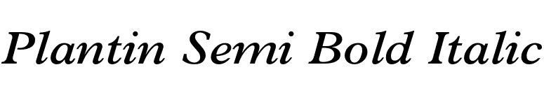 Plantin Semi Bold Italic font preview