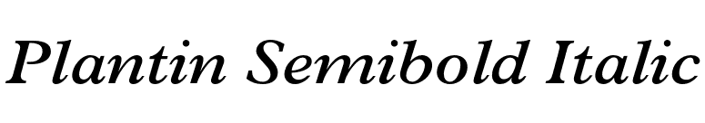 Plantin Semibold Italic font preview