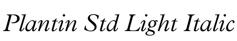 Plantin Std Light Italic font preview