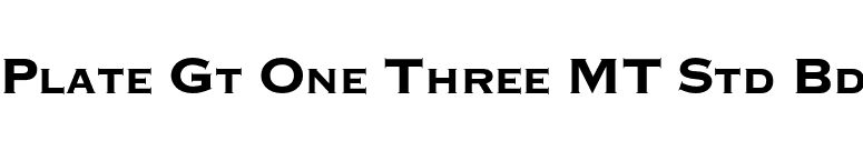 Plate Gt One Three MT Std Bd font preview