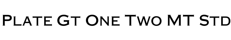 Plate Gt One Two MT Std font preview