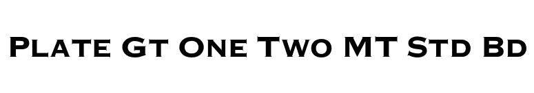 Plate Gt One Two MT Std Bd font preview