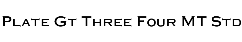 Plate Gt Three Four MT Std font preview