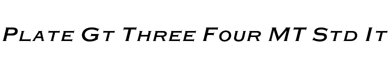 Plate Gt Three Four MT Std It font preview