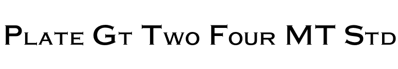 Plate Gt Two Four MT Std font preview