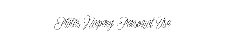 Plates Napery Personal Use font preview