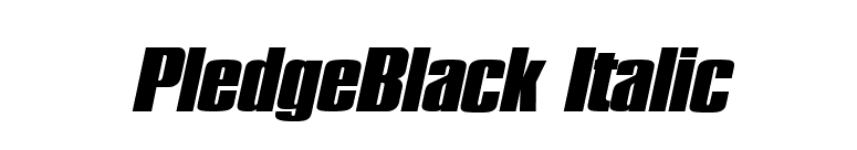 PledgeBlack Italic font preview