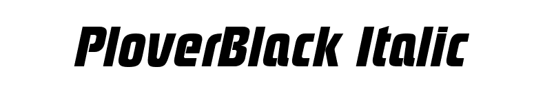 PloverBlack Italic font preview