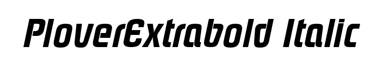 PloverExtrabold Italic font preview