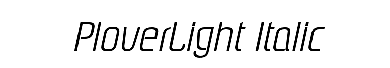 PloverLight Italic font preview
