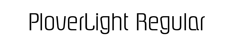 PloverLight Regular font preview